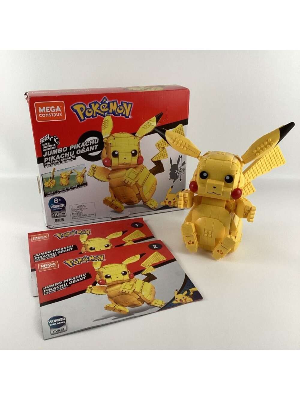Mega Construx Pokemon Jumbo Pikachu Building Toy Collectible 12" Figure COMPLETE